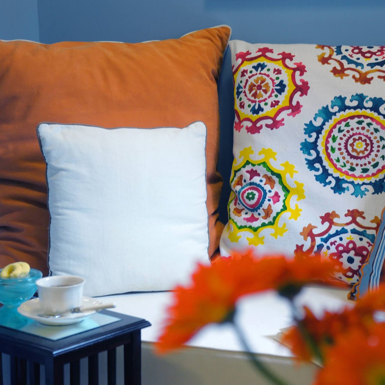 The reading nook in the twin bedroom