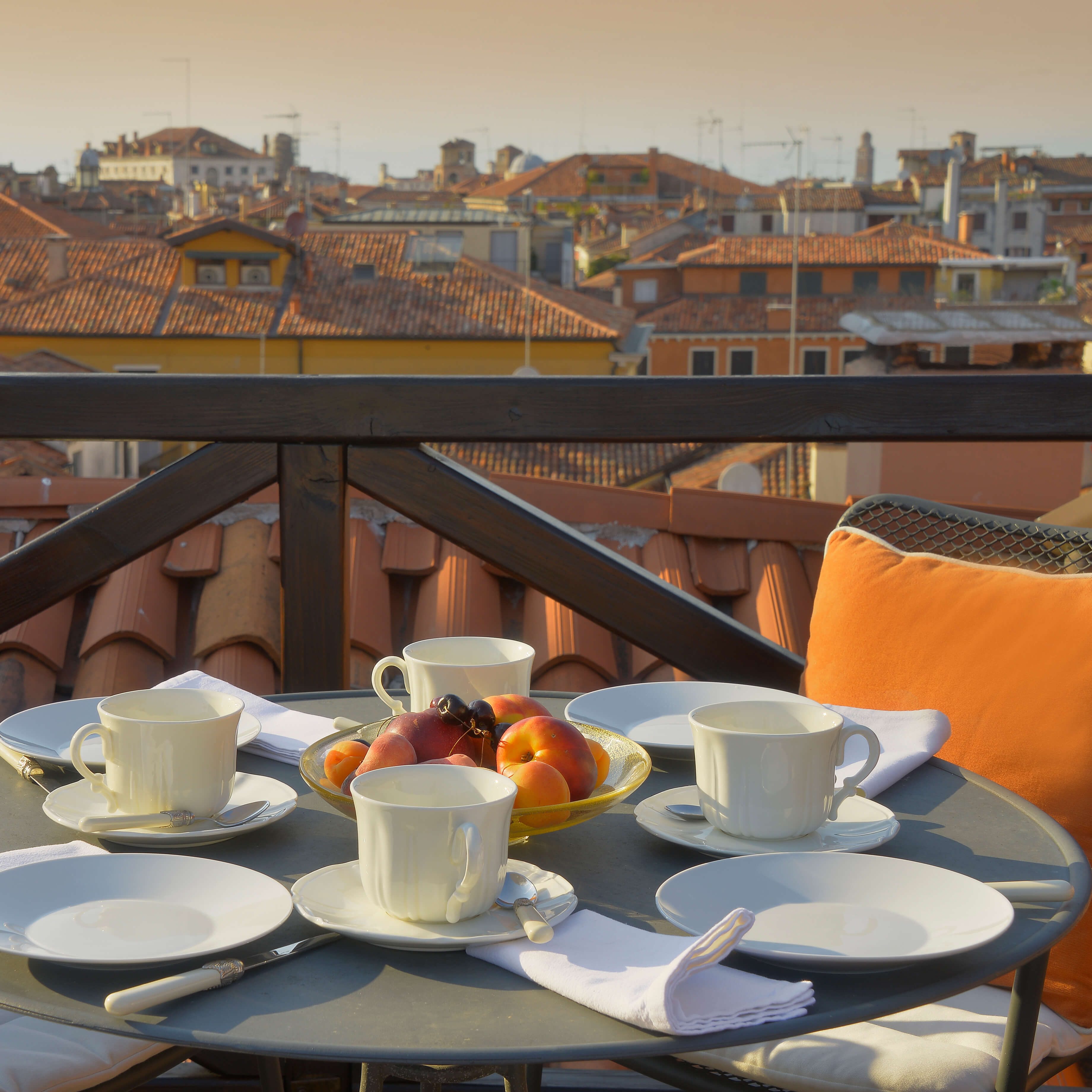 Breakfast on the rooftop terrace