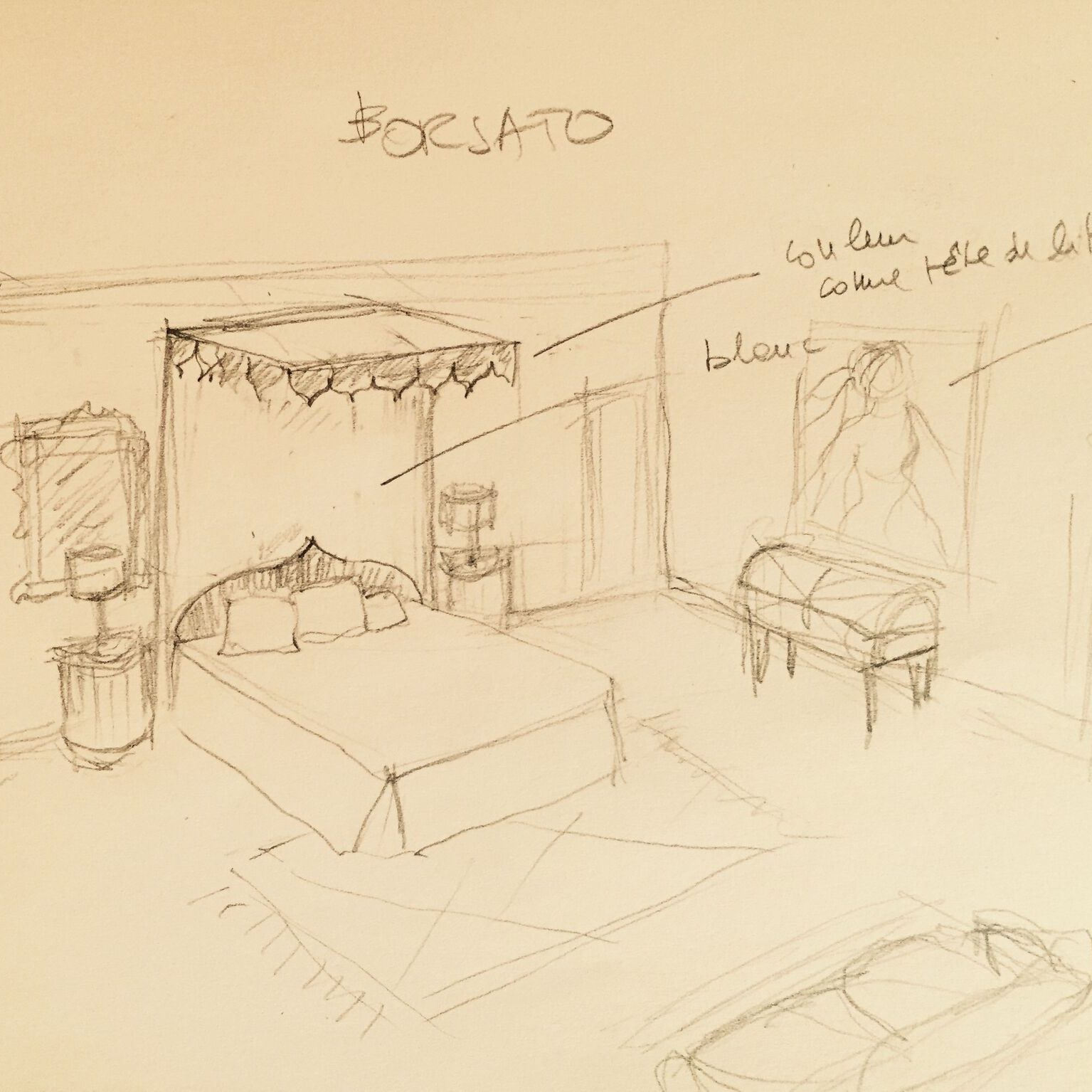 Anna Guarini's design for the master bedroom